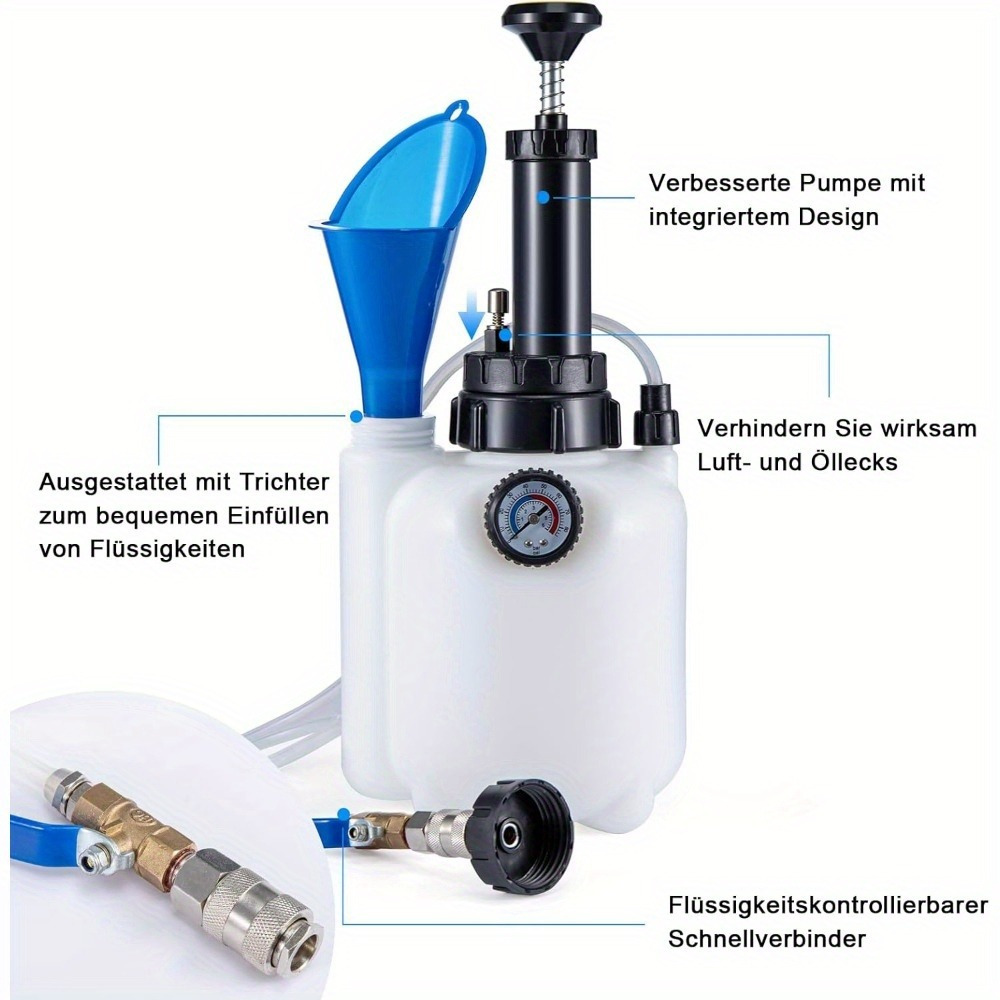 TEMU Brake Bleeder Kit With 3l Capacity, Brake Fluid Changer With Suction Container For Car Maintenance