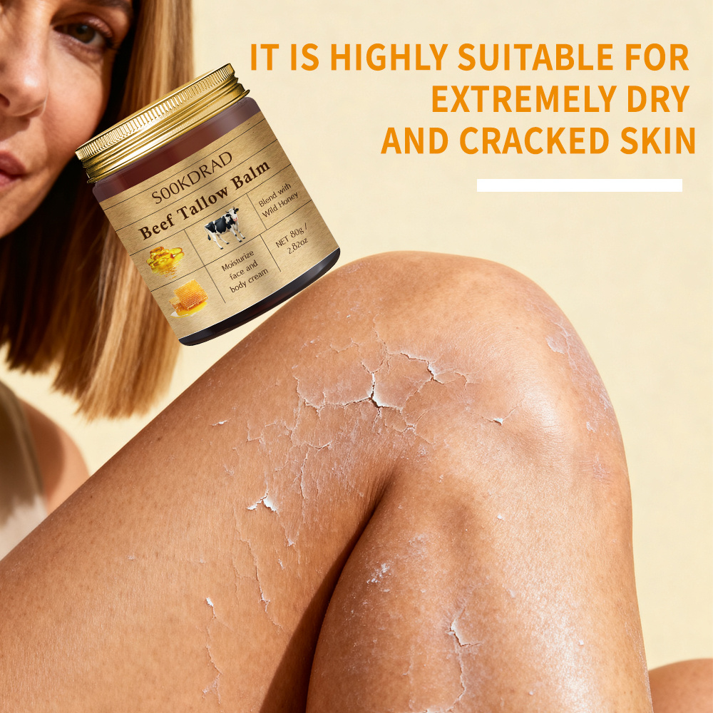 80 Grams of Honey And Beef Tallow Cream, Vitamin E And Niacinamide Facial Lifting Cream, Vitamin E Facial Cream, Facial Moisturizer Containing Honey, Beef Tallow, Collagen, Hyaluronic Acid, And Vitamin E, Moisturizing Cream