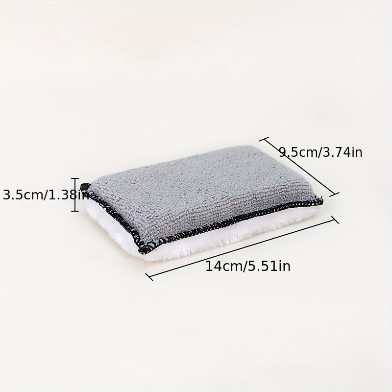 1pc precision microfiber cleaning sponge double sided   for car detailing   leather kitchen use gray with black border sponges for cleaning details 6