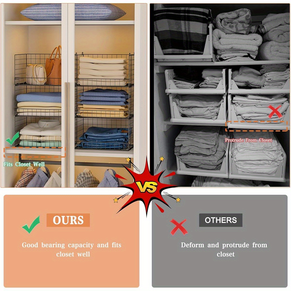 ActCosy 4-Pack Foldable Sheet Organizers - Clear Window Storage Bags For King/Queen Sets, Beige - View #11