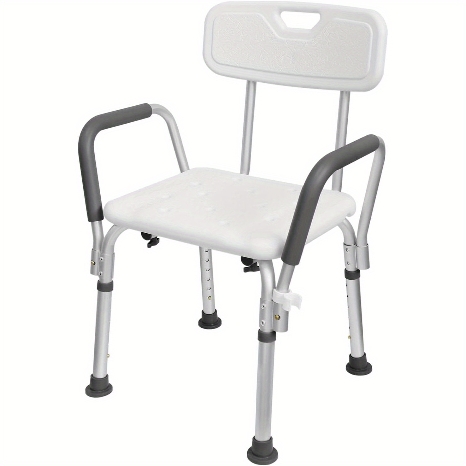 Shower Chair Shower Stool Shower Aid Adjustable Height 37. 5-50. 5cm With Backrest And Armrests Up To 136kg