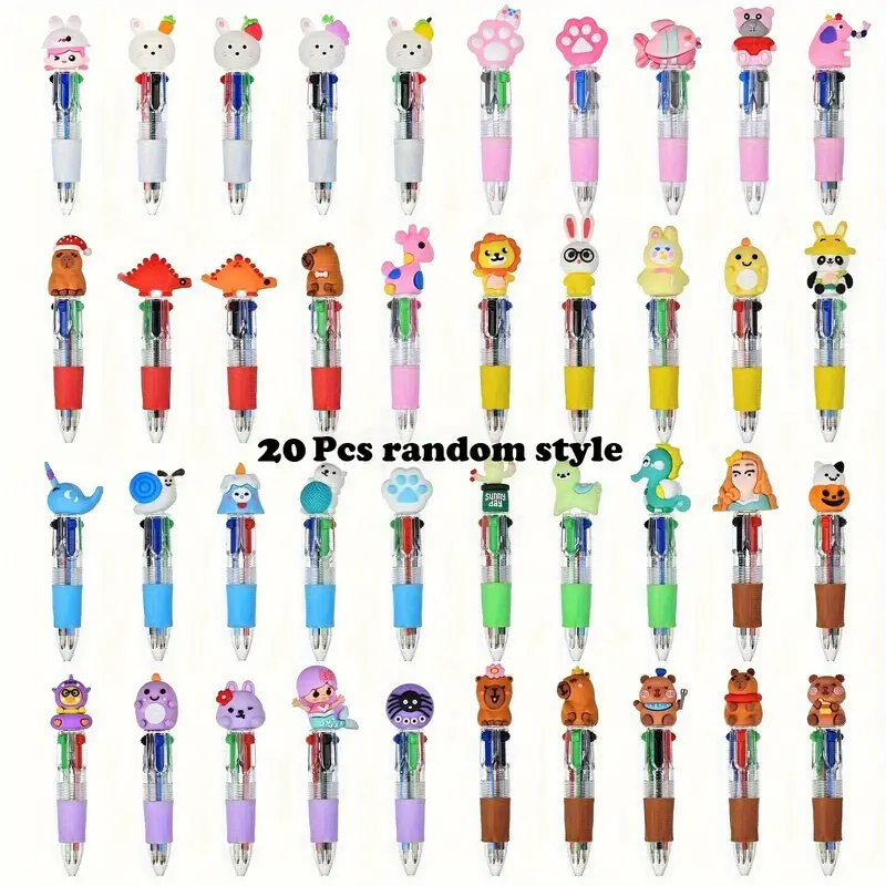 20 mini 4 in 1 multicolor retractable ballpoint pens a set featuring blue red black and green ink school supplies classroom prizes end of year gifts christmas presents and Product details 0