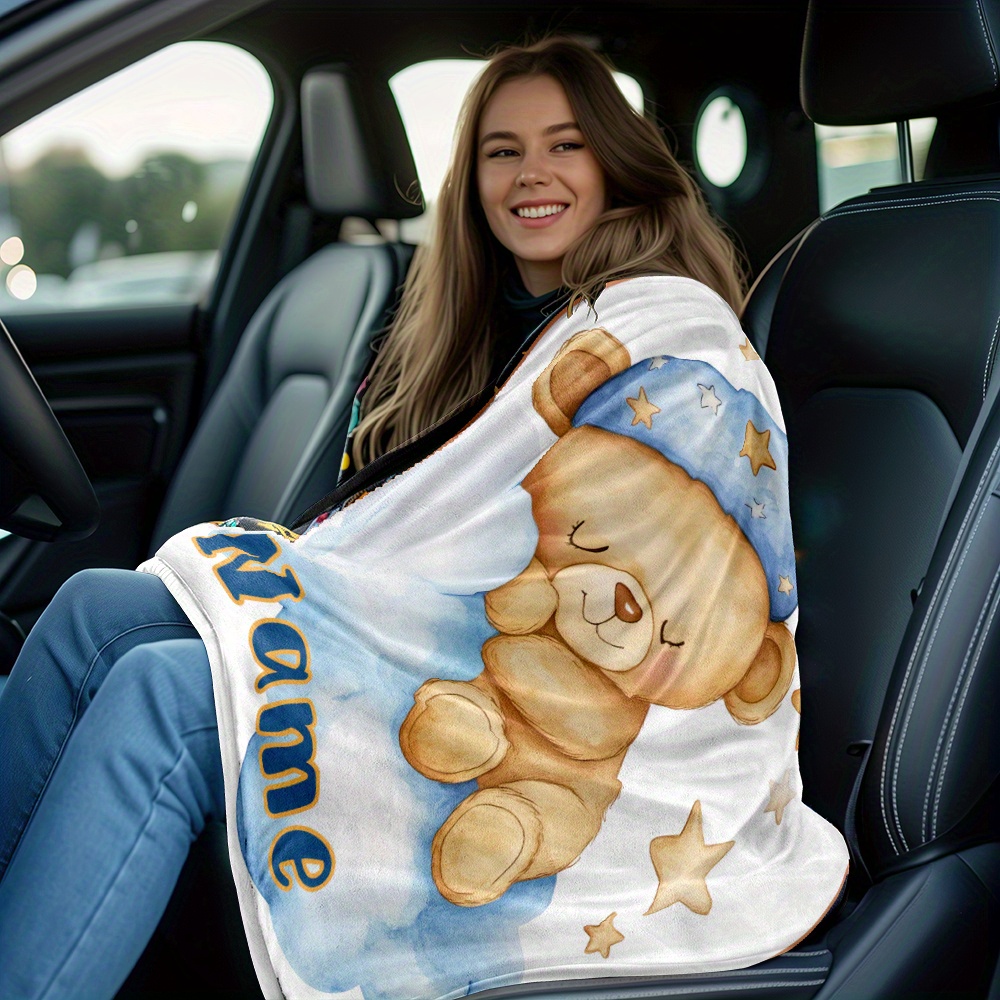 TEMU Couverture en Peluche Personnalisée - Douce et Légère, Personnalisée avec un Nom, Parfaite pour Canapés, Lits, Camping et Bureaux - Chaude et