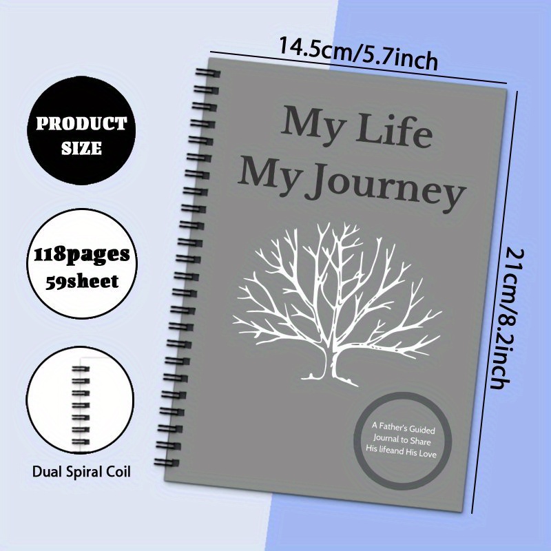 TEMU 1pc Story, Dad, Fathers Journal & Notepad, Gift Notebook Log For Daddy, Ideal For Life, Love, Travel , 59sheet ()