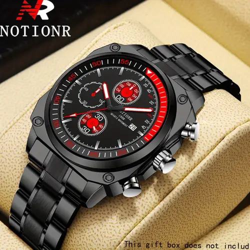 mens watch stainless steel strap quartz movement mens watch date display fashion round dial mens wristwatch best gift for men