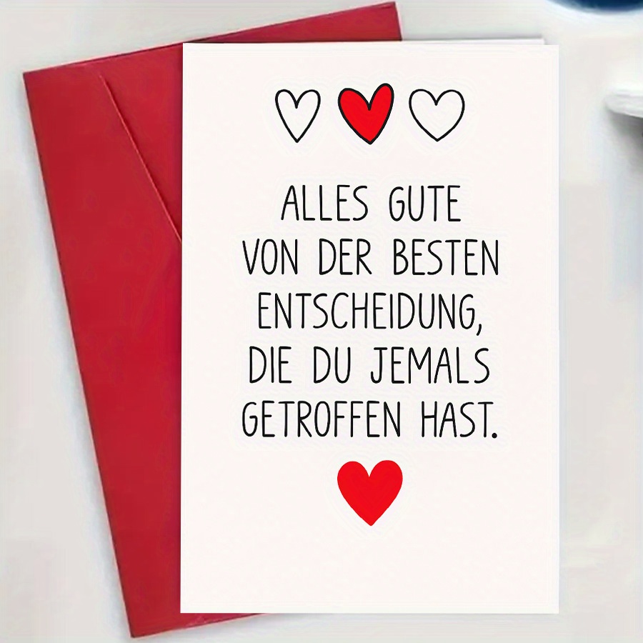 E-shop Glückwunschkarte zum besten Entscheid, je gemacht. für Partner, Freunde oder Liebste an Jahrestagen, Verlobungen oder besonderen Momenten der