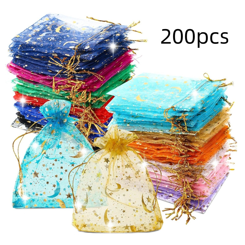 

200pcs & Drawstring - 2.8x3.5" Mixed For Jewelry, , | For Christmas, Weddings, 's, Day