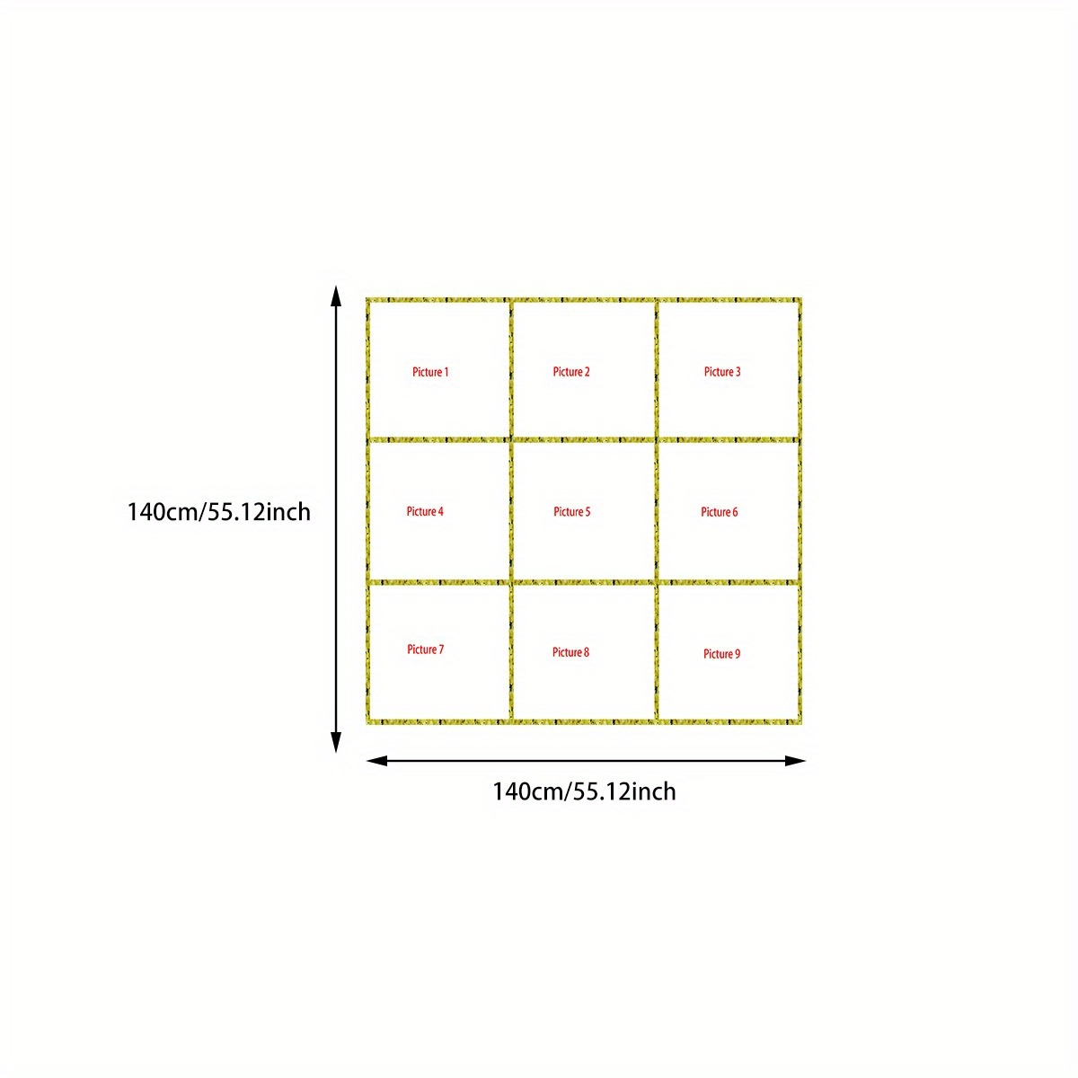 TEMU 1pc Of Personalized Polyester Table Covers For Parties - Customized With 9 Images, Sturdy Rectangular Washable Table Cover Suitable For Outdoor