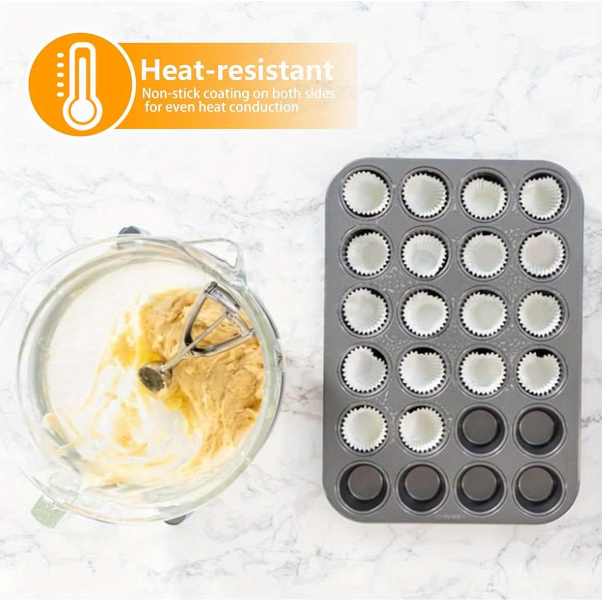 1000pcs heavy duty greaseproof cupcake liners non stick baking cups heat resistant up to for wedding birthday party   commercial home kitchen use 1000 count party supplies uniform shape   material event planners Product details 0