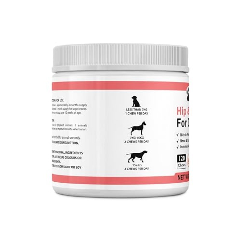Hip and Joint Support - Glucosamine for Dogs Soft Chews, Joint Supplement with Glucosamine, Omega 3 and 6, MSM, Turmeric, Anti Inflammatory, Support + Mobility 120 Soft Chews