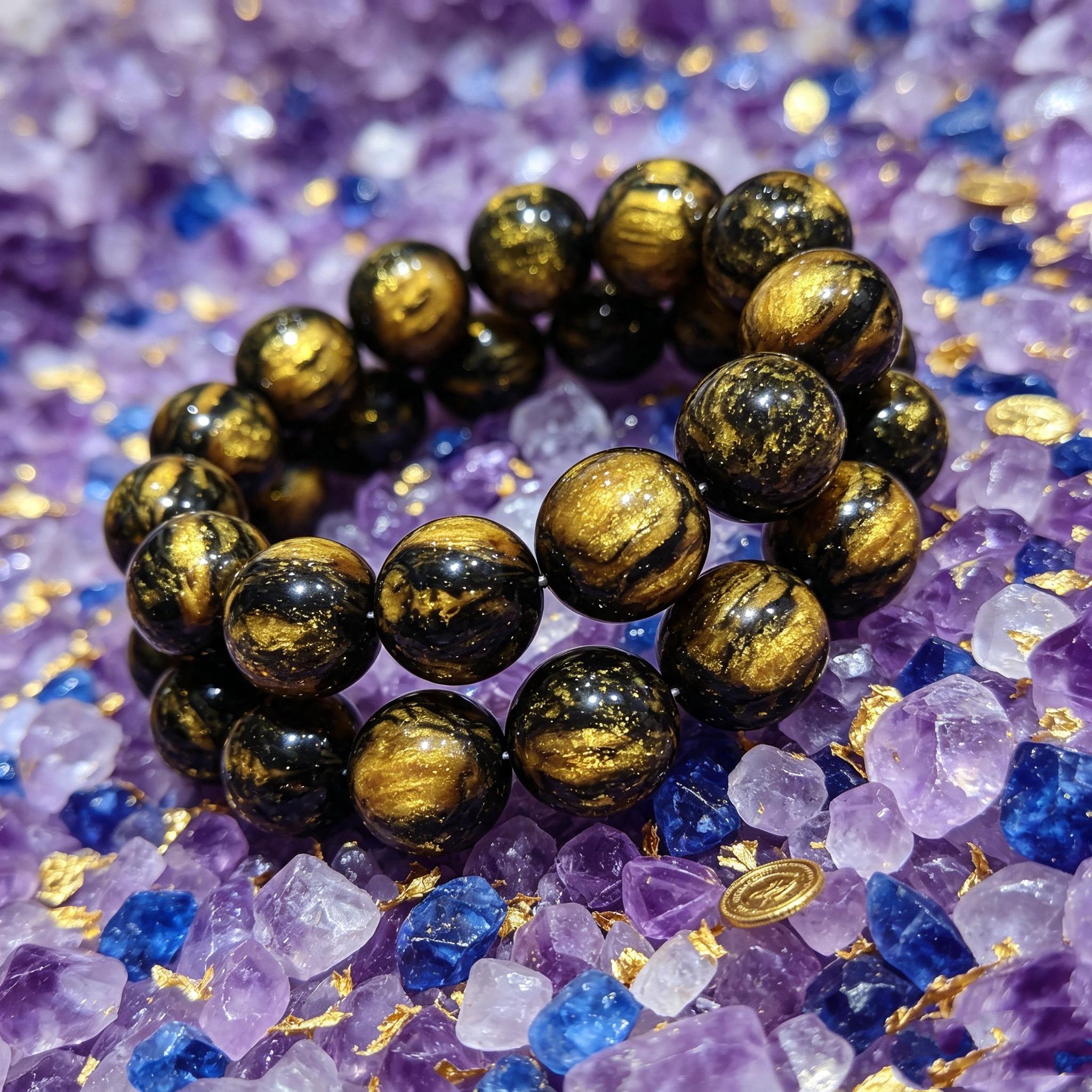 20mm Natural Stone Stretch Beaded Bracelet, Unisex