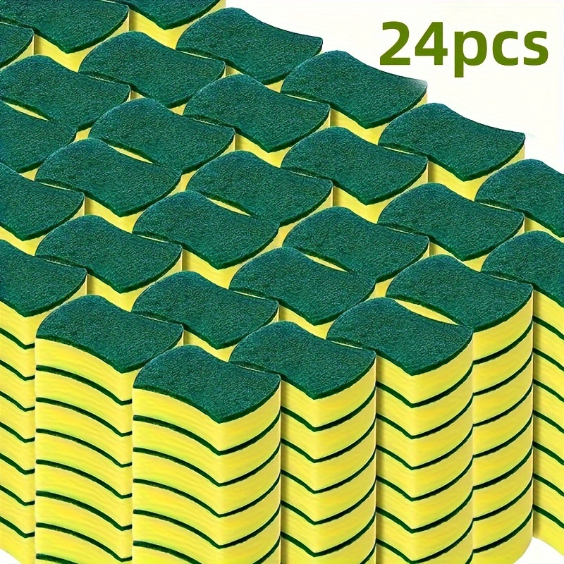 

12/24pcs Multi- Kitchen Cleaning Sponges, Double-sided Non-scratch Scrubbing Pads, Suitable For Dishes, Floors And Furniture