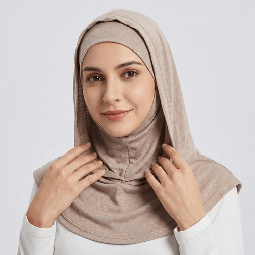 1pc ramadan essential muslim elegant headscarf eid al fitr comfortable headwear simple and stylish high quality double layer hooded hijab