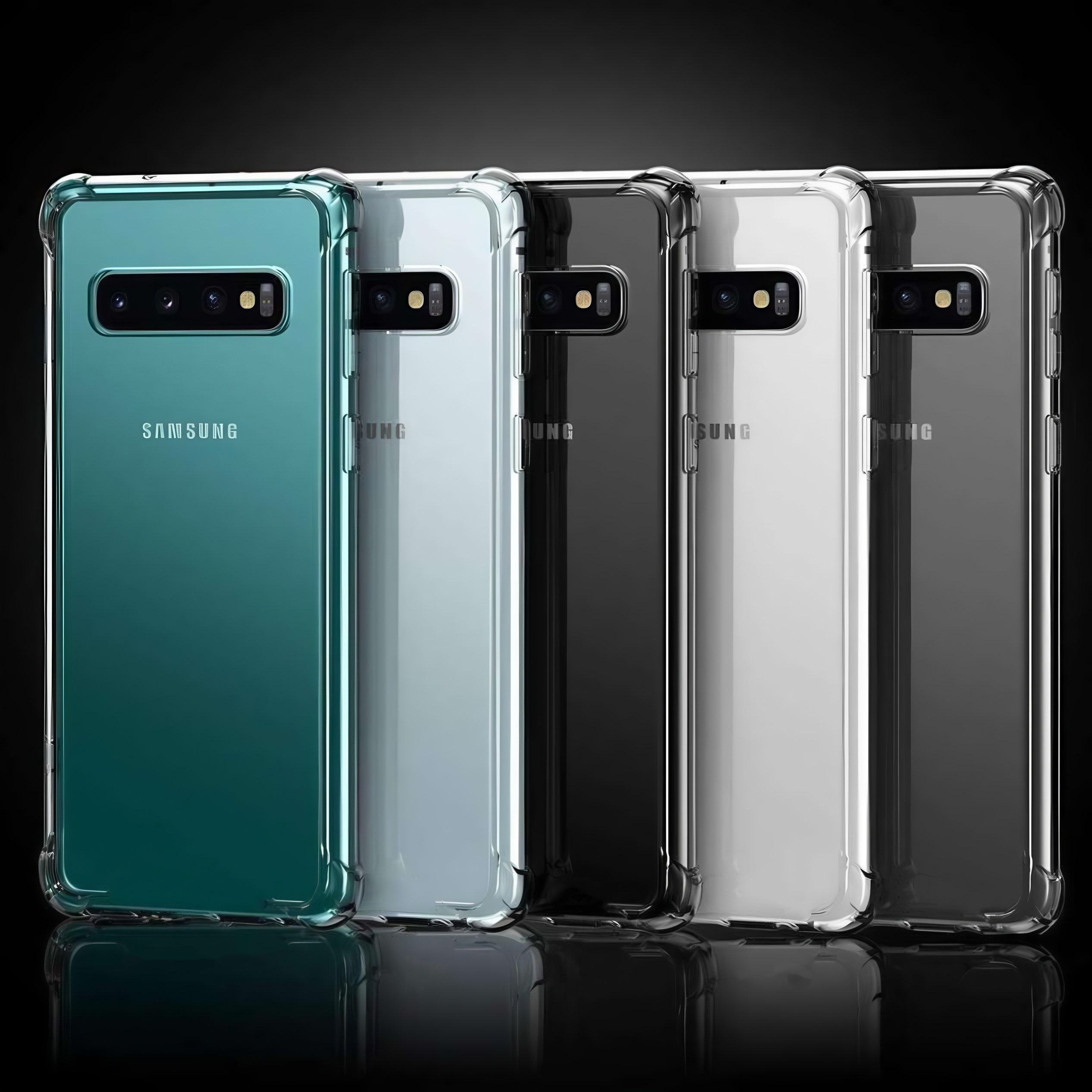 TEMU para Teléfono - Transparente para Samsung Galaxy S10 Plus, S10 5G, S10 4G y S10E, con , Resistencia a Golpes y Anti-Amarilleo