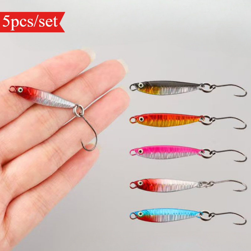 Image of 5pcs/ Set 3.2cm/ 3g Metal Fishing Jig Fishing Lure Bass Fishing Jigs Artificial Trolling Saltwater Lure