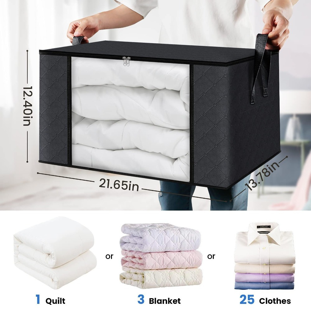 Large Collapsible Clothing Storage Bags with Transparent Windows