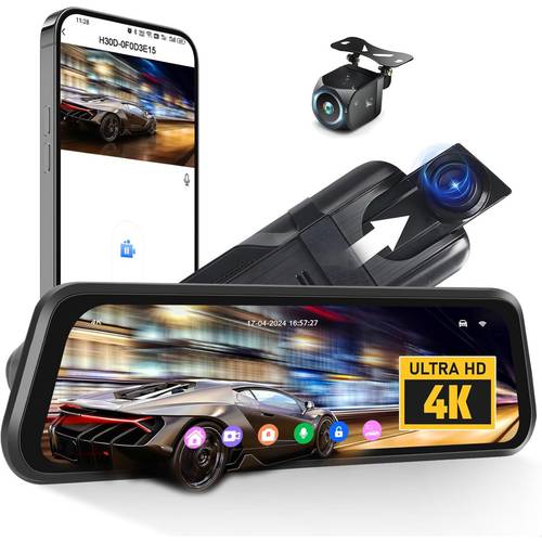 4k touchscreen dash cam 4k touchscreen dash cam 9 66 inch dual cameras loop recording parking assistance 24h parking monitor backup camera without battery