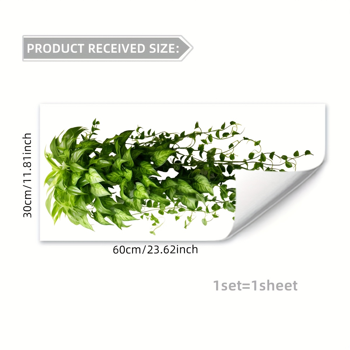 TEMU 1pc (30 X 60cm) New Simulation Single Layer Static Sticker Double-sided 20 Strands Decorative Background Window Sticker