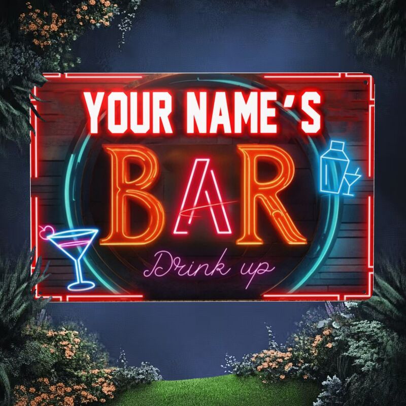 Image of Custom 1pc Personalized Signage For Bars Featuring Attention-grabbing Text, Ideal For Embellishing Bars, , And Basement Bars, A -back And Social Vibe With 'drink Up'