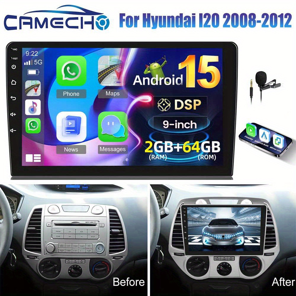 Image of Camecho Dsp Stereo Radio For L20 2008-2012 (left-hand Drive) With Auto , [2g+64g] 9 Inch Hd Ips Touch Screen Build-in Gps B/ T Radio Wifi Ahd Backup Mic