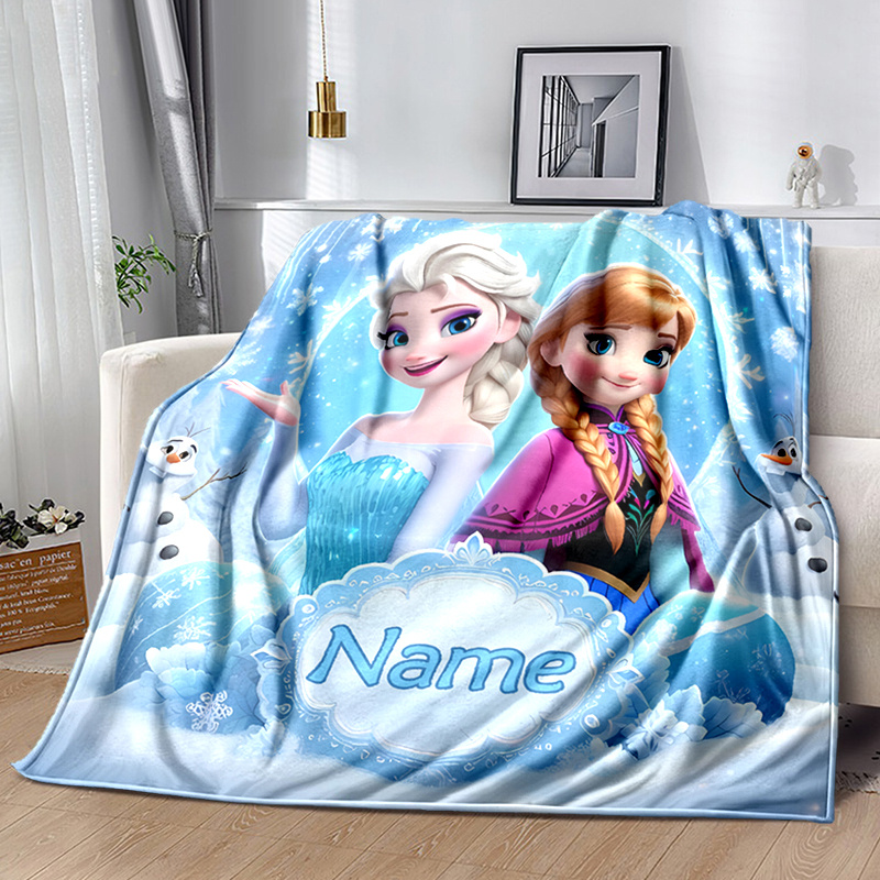 

Couverture personnalisée Frozen Princess, douce et en polyester, pour voyager et camper toute l'année, lavable en machine, avec possibilité de personnalisation pour le lit, le canapé et l'extérieur.