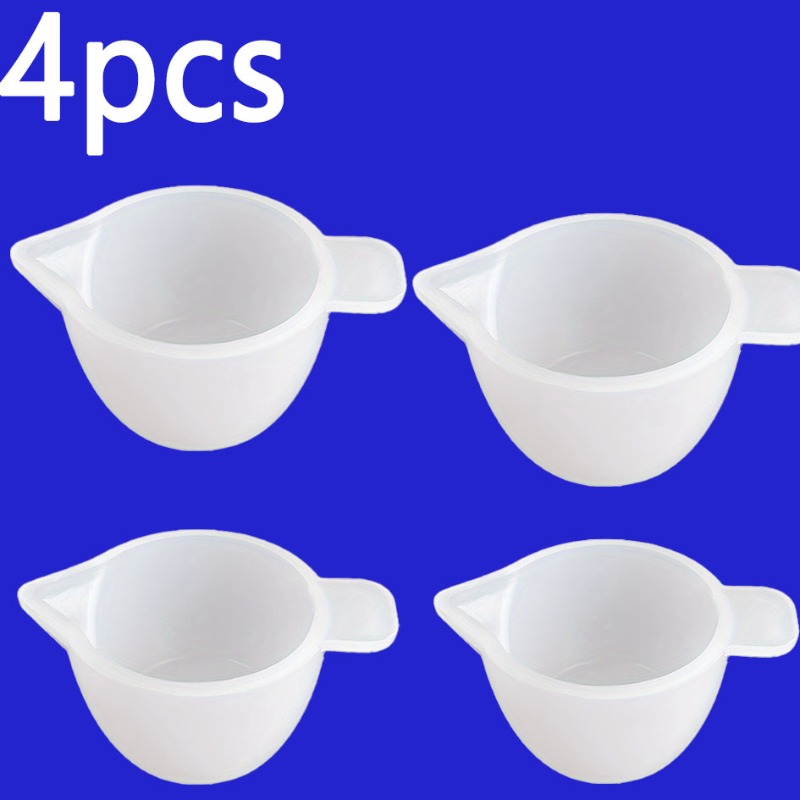 TEMU 4pcs Epoxy Resin Tool Mini Silicone Mixing Cup Dispensing Cup Silicone Cup Resin /suitable For Handicraft Jewelry Production