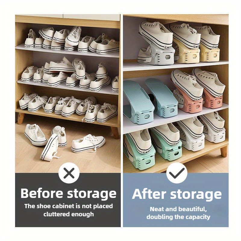 10pcs Adjustable Storage Shoe Slots for Space-Saving Organisation