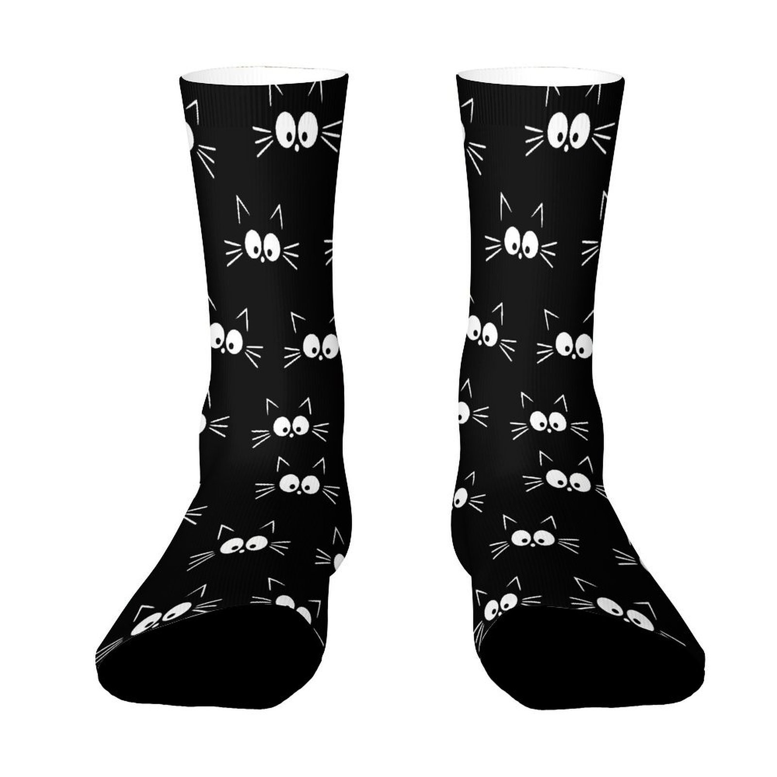 TEMU A Unisex Pair Of Outdoor Socks With Cat Print, Valentine's Day Gift Mid-calf Socks, Machine Washable, Suitable For Outdoor Sports Enthusiasts,