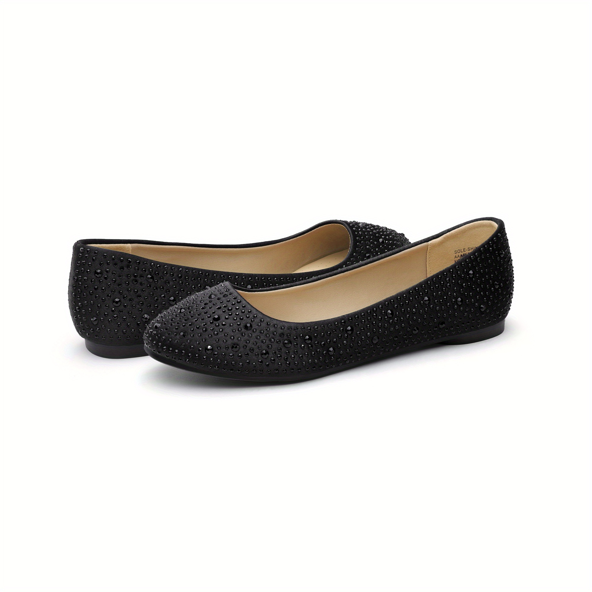 womens ballet flats sparkly black slip wedding Temu