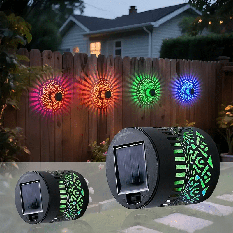 Solar Mandala Wall Light – Outdoor Waterproof LED Projection Light With Colorful Patterns, Mushroom Design, For Garden & Patio