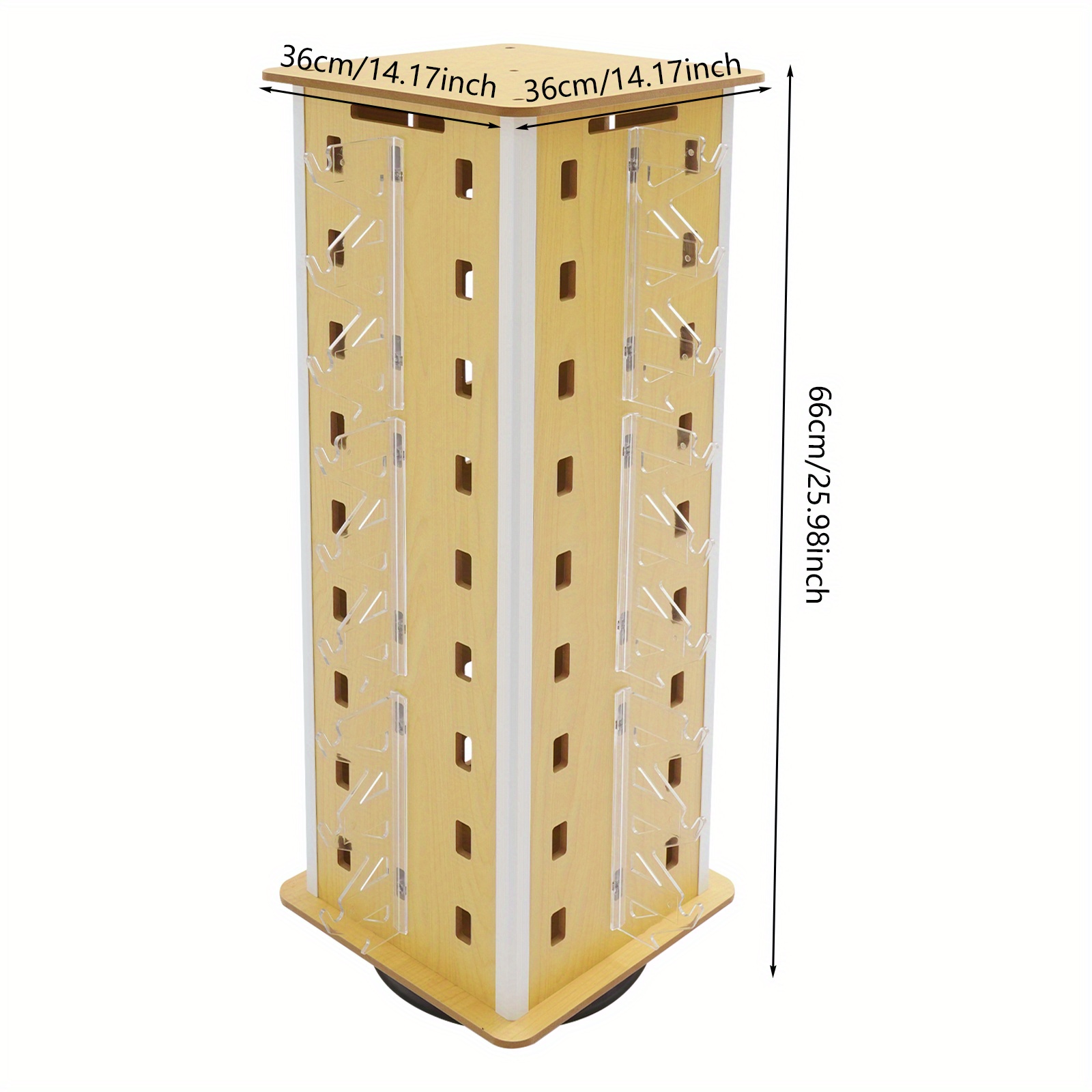 Zonnebril Display Rek, Esdoorn Hout/Diepe Houtkleur, Zwarte Brillen Organizer Houder, 360° Draaiende Zonnebril…: retailer-supplied image