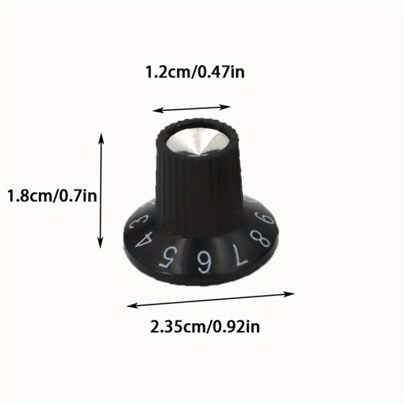 Black Aluminum Guitar Amplifier Potentiometer Knob - Durable Volume & Tone Control Knob with Smooth 360° Rotation for Electric Guitars, Non-Electric Instruments - Guitar Accessories