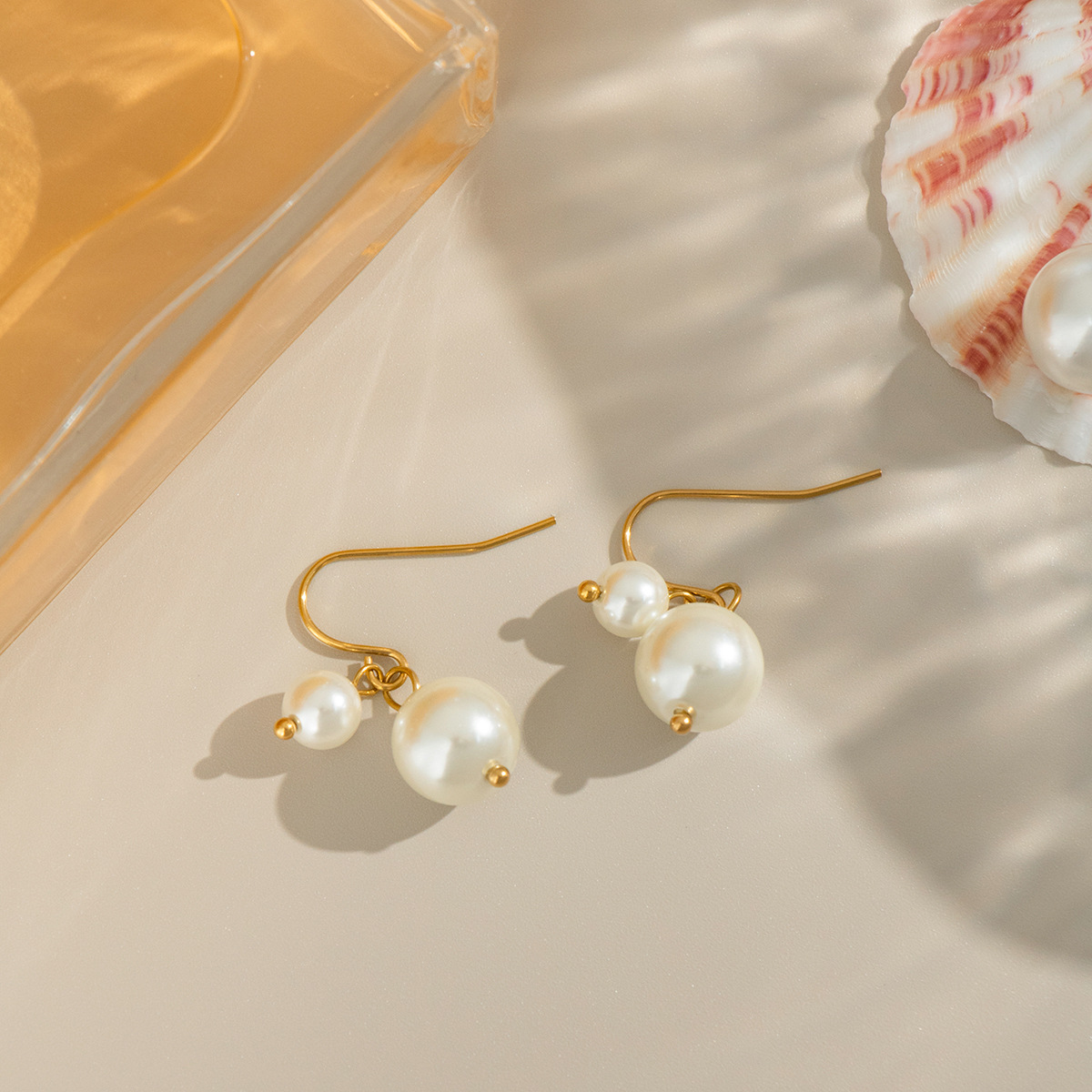 Women's Elegant High-Gloss Stainless Steel Fish-Hook Earrings