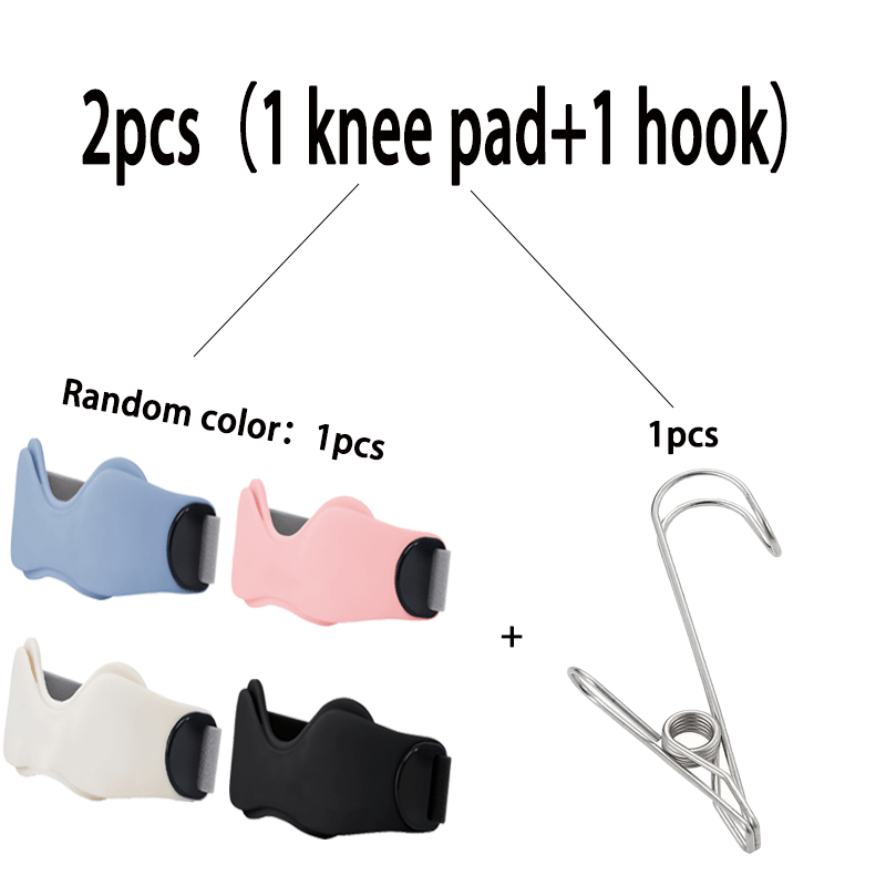 TEMU 2pcs-combinations(1 Knee Brace+1 Hook)adjustable Silicone Patella Support Braces With -knee Brace To Knee Pressure. Suitable For Jumping,