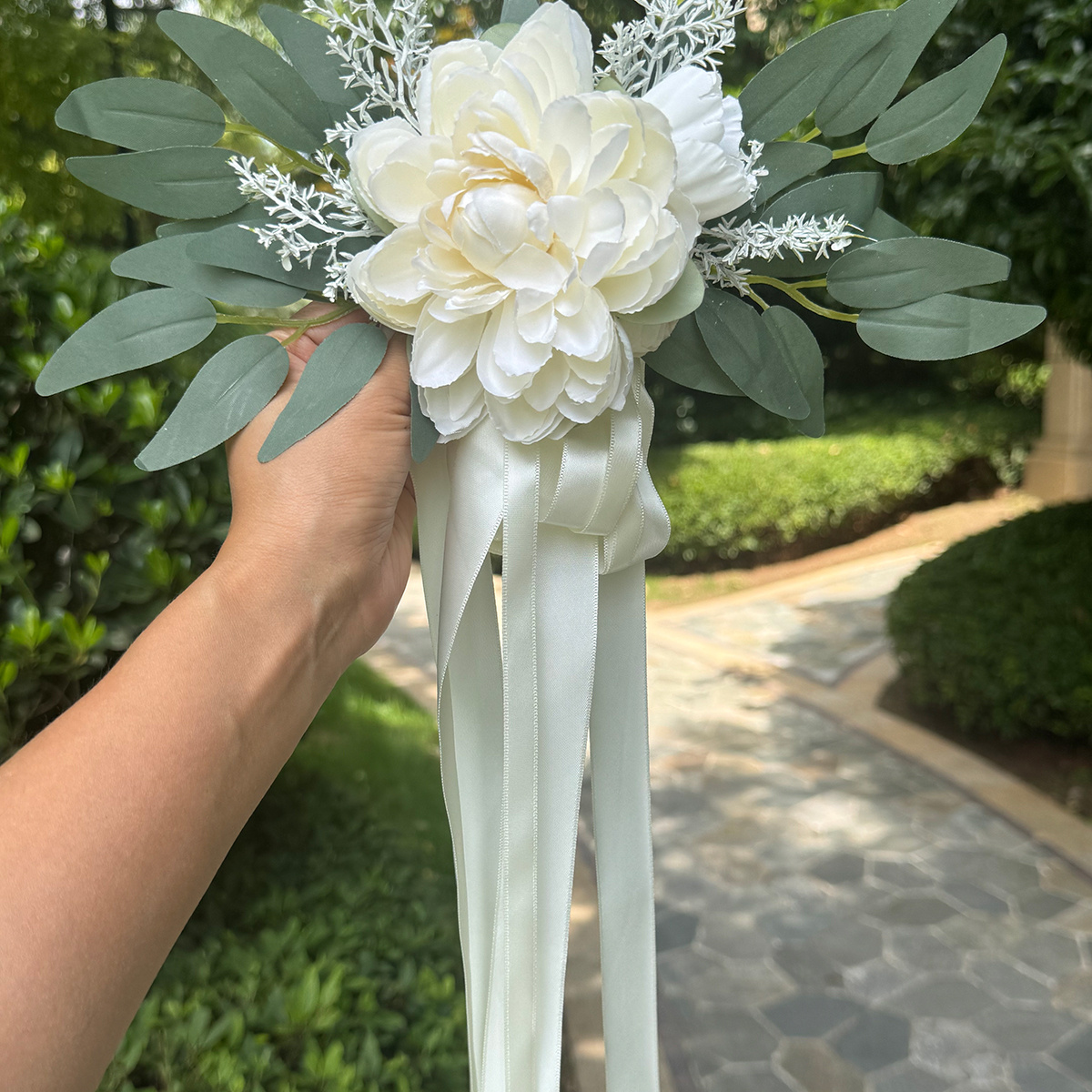 E-shop 1 Hochzeitsfeier-Blume, Elegante Lotusblumen-Dekoration für Rückspiegel, Hochzeitsstuhl-Rückenblume, Große Veranstaltungsfensterdekoration,