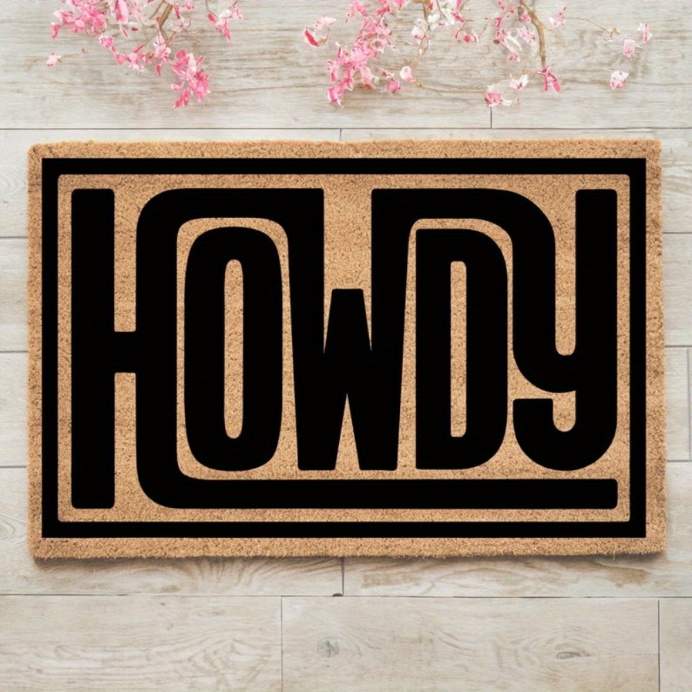 

Texas-inspired 'howdy' Doormat - Rustic Entryway Rug With Non-slip Rubber Backing, Outdoor Front Door Welcome & Seasonal Home Decor, Ideal Housewarming Gift