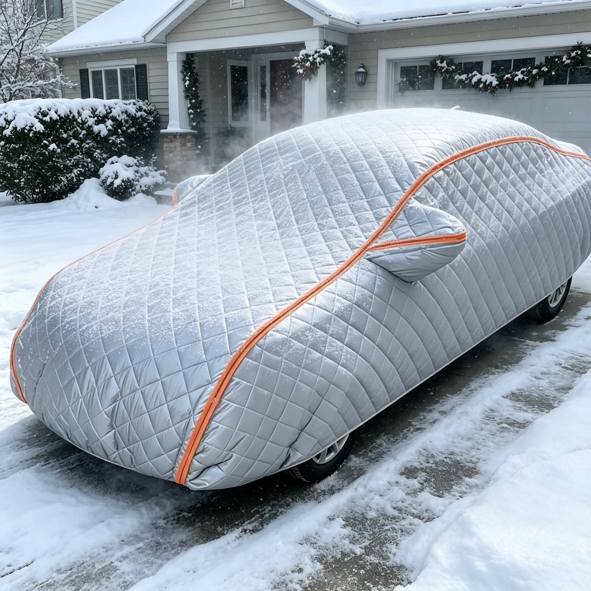 TEMU Housse de voiture adaptée à toutes les tailles. Utilisable en toutes . Résistante aux chocs. -UV, résistante au soleil et aux rayures. Protège