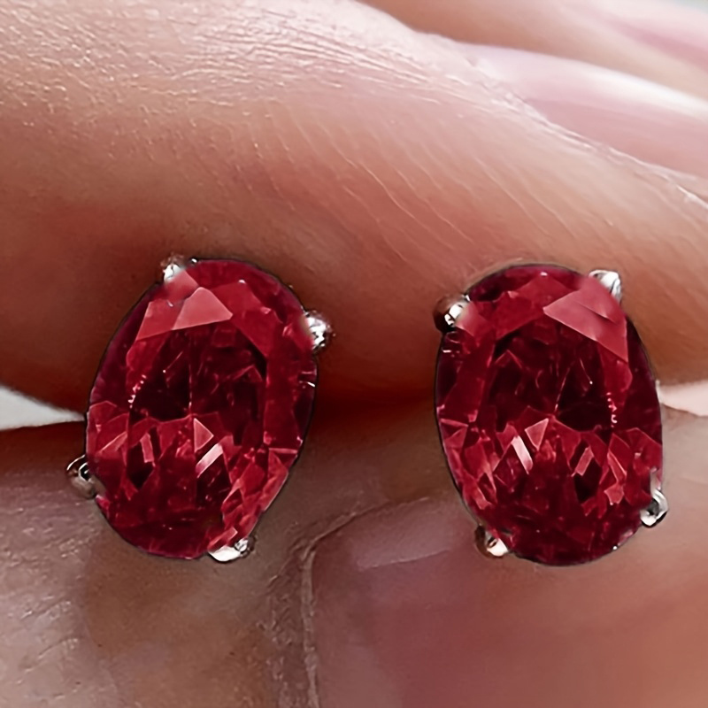 E-shop 1 Paar Klassische, einfache, farbenfrohe Zirkonia-Ohrstecker für Damen, , Freizeit, Party, vielseitige Ergänzungen, mehrere Farben zur Auswahl