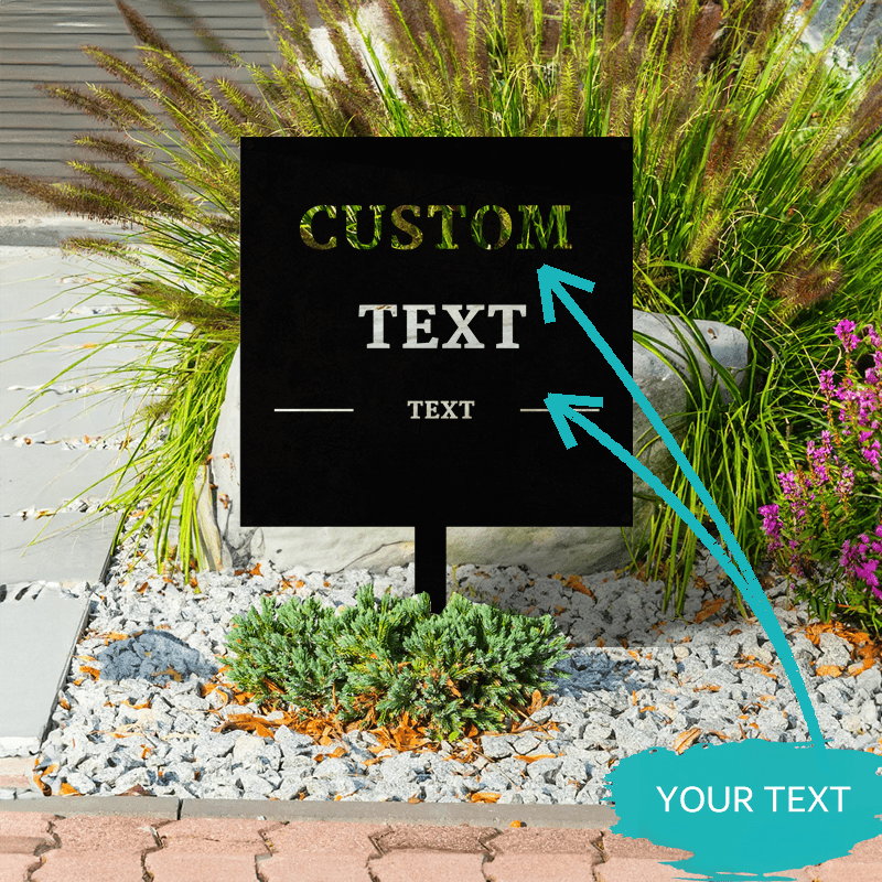 custom metal stake sign personalized square metal signage with your text durable outdoor indoor use for   name display garden home decor free shipping sleek   weatherresistant signage