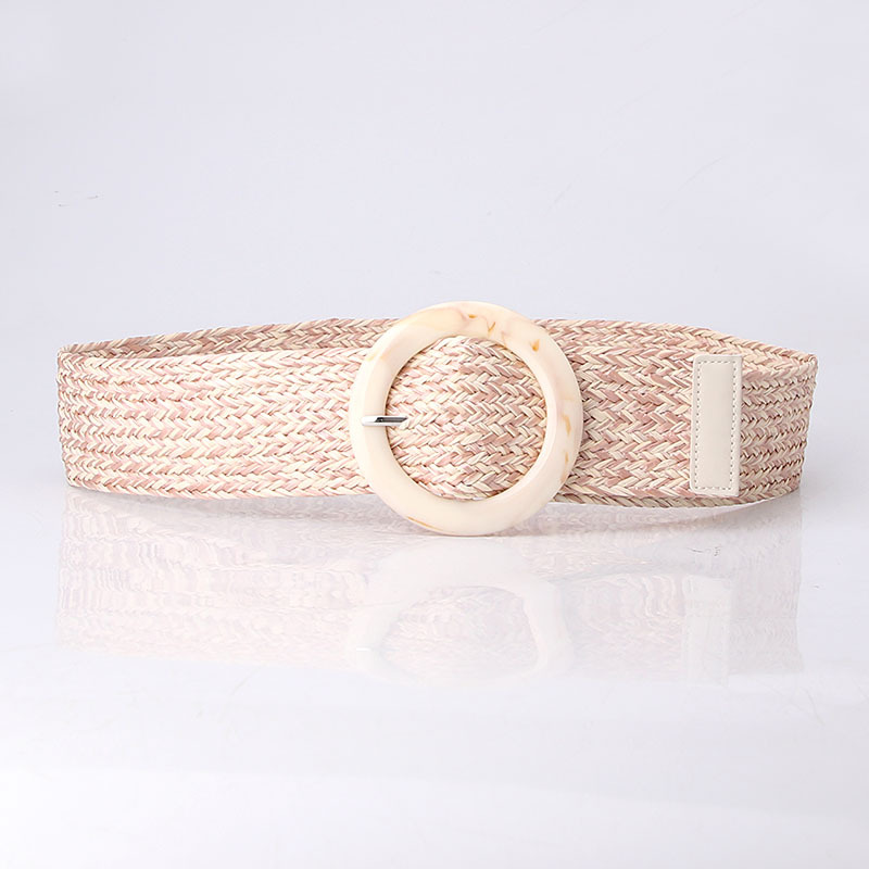 Image of 1pc New Bohemian Style Women's Wide Waistband With Fashionable Round With Coat Waist Cinching Versatile Grass Decorative Strap