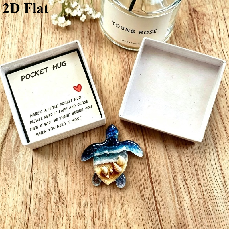 TEMU 2d Flat Charming Acrylic Sea Turtle Box Gift, Acrylic Sea Turtle Decoration, Back-to- Teacher's Day Valentine's Day Anniversary Birthday