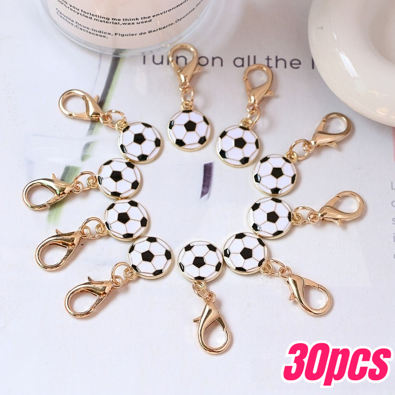 TEMU 30pcs Football Keyrings, Quick Release Hooks, Easy Attachment Pendants For Sports Bags Zippers, Handbag Charms And Party Favors, Premium Alloy