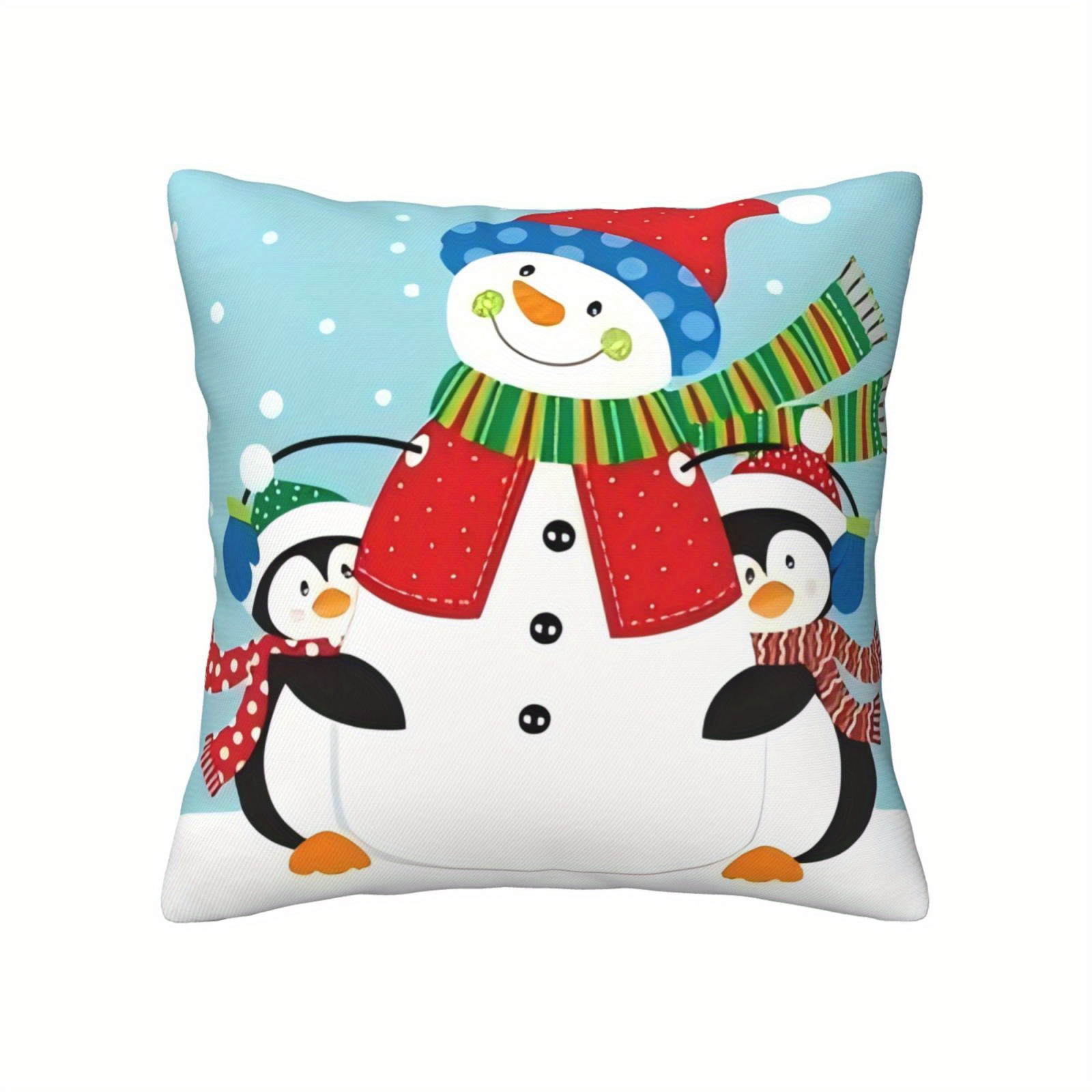 christmas decoration pillow cover christmas snowman sofa cushion cover suitable for living room and bedroom xmas decor christmas gift christmas ornament 45 45cm without pillow insert 4pcs 1pc details 9