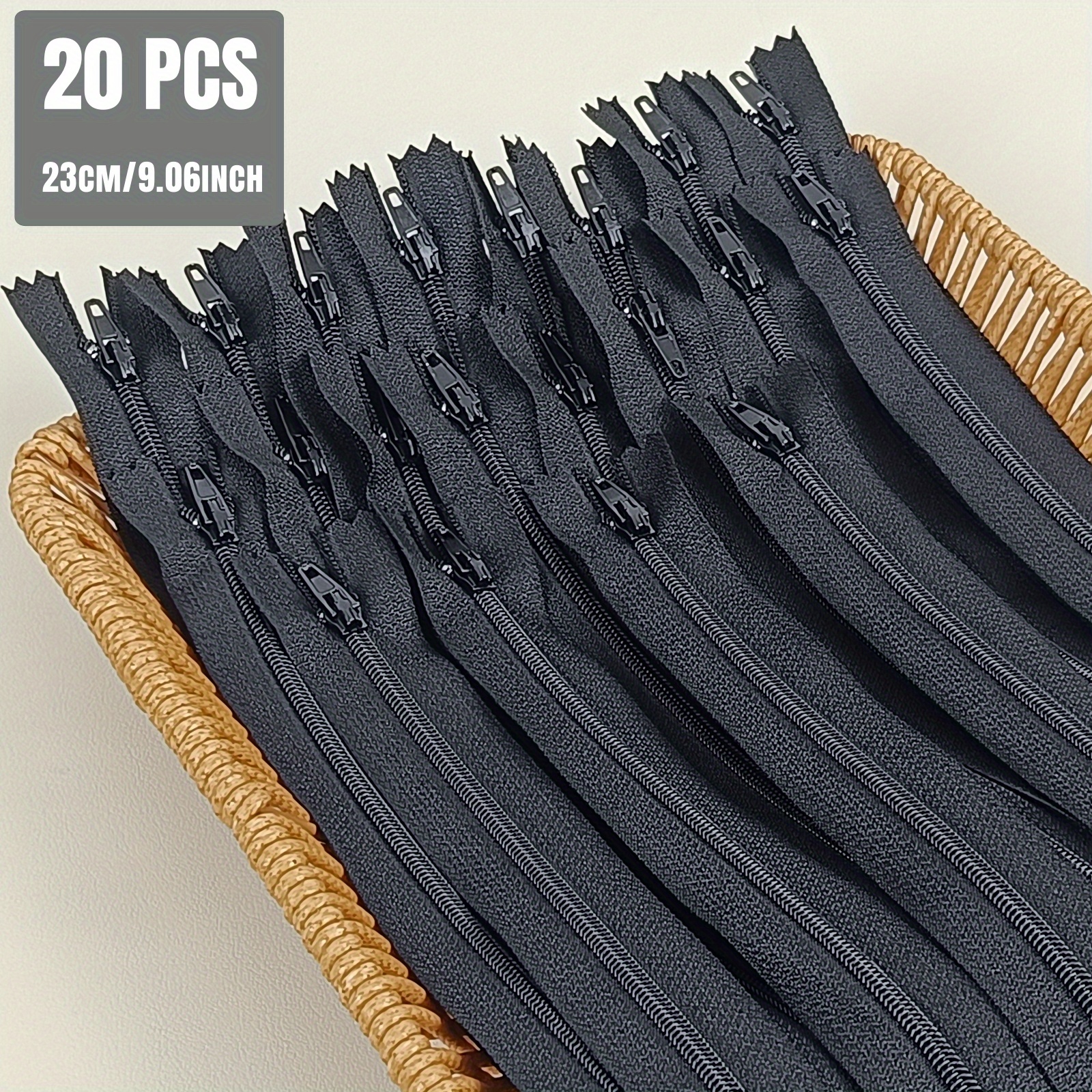 TEMU 20pcs Set Of Zippers, In Multiple Sizes, High-quality Nylon Zippers, Suitable For Sewing Trousers, Tops, Tents, Backpacks, Handicrafts, Etc.