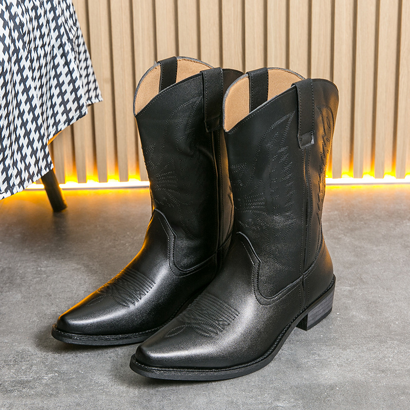 TEMU 's Mid-calf Slip-on Knight Pointed-toe Boots