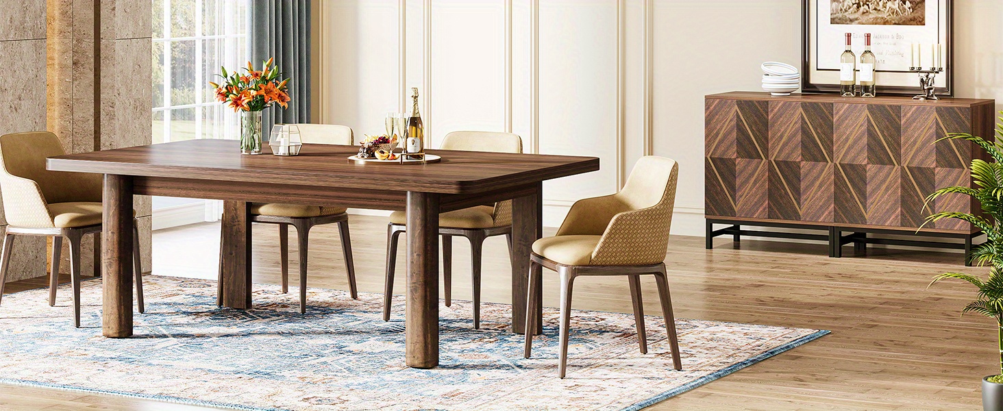 63-Inch Rustic Farmhouse Wooden Dining Table Overview