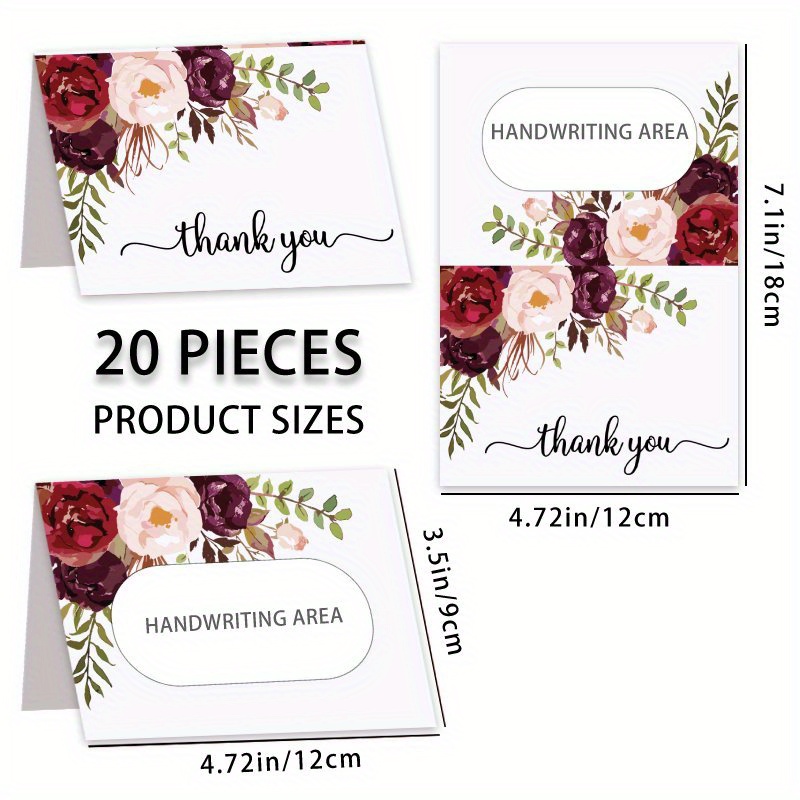 TEMU 20pcs, Watercolor Wedding Card, Green Plant Card Tent Blank Tablecloth, Foldable, Party, Bridal Banquet, Dinner, Floral Table Card, For Name,