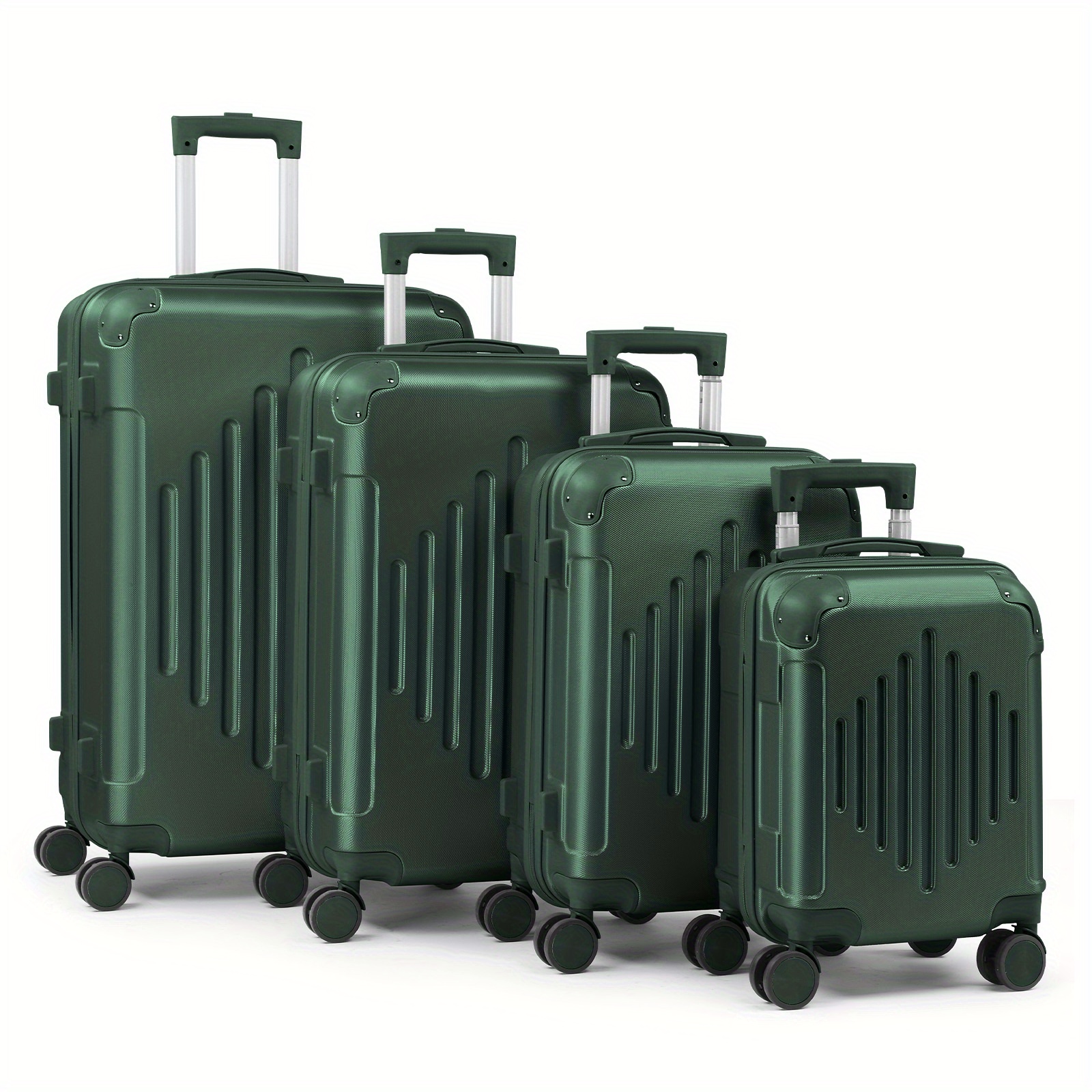 4pcs Luggage With Corner Protectors, 16/ 20/ 24/ 28-inch, Durable Hard Shell, 360 Spinner Wheels, Multifunctional Large Capacity, Lightweight Travel Suitcase