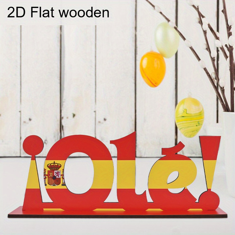 TEMU Plat 2D, Panneau de plat 2D espagnol "", un cadeau adapté aux , une pièce en bois, une pièce d'art en bois imprimé pour bureau, parfait pour la