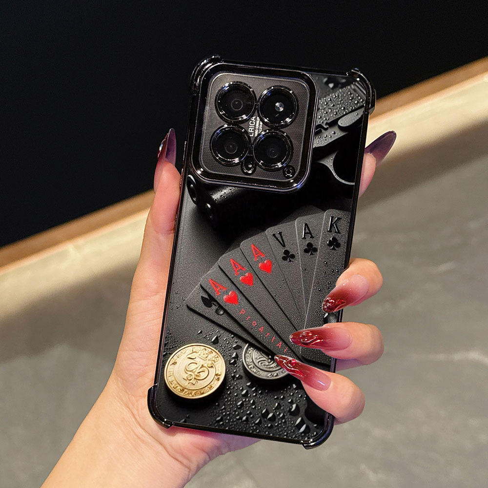 TEMU Чохол для телефону - High-End Money Coin Metal Card Table Phone Case для Xiaomi для Mi 15 15T Ultra 14 14T 13 T Pro для Poco X7 X6 X5 5G